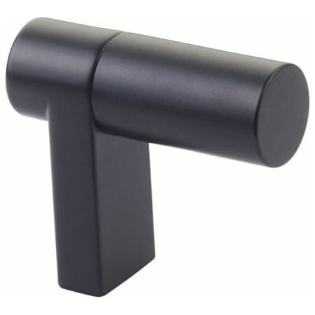 Emtek Smooth 1-1/2 Inch Long Finger Cabinet Pull with Rectangular Stem from the SELECT Collection Flat Black / Flat Black Stem