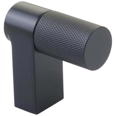 Emtek Knurled 2 Inch Long Finger Cabinet Pull with Rectangular Stem from the SELECT Collection Flat Black / Flat Black Stem
