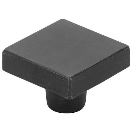 Emtek Rustic Modern 1-5/8 Inch Square Cabinet Knob from the Sandcast Bronze Collection Flat Black Bronze