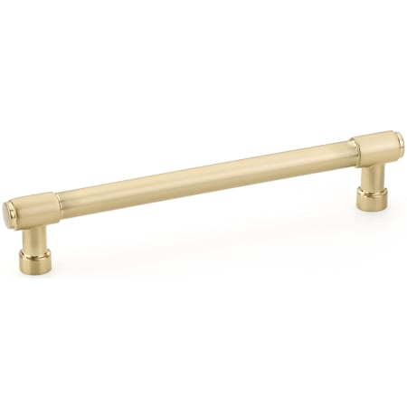 Emtek Jasper 6 Inch Center to Center Bar Cabinet Pull from the Industrial Modern Collection Satin Brass