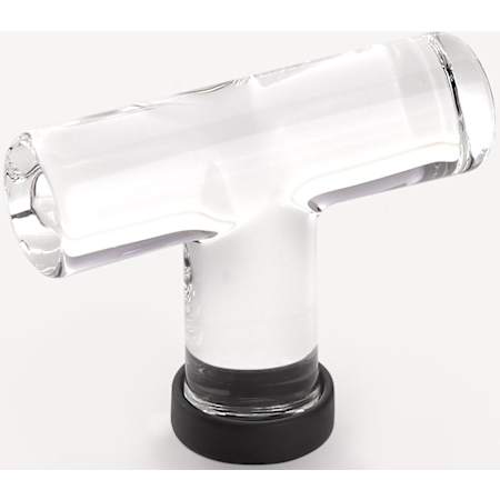 Emtek Modern 2-1/8 Inch T-Knob from the Glass Collection Flat Black