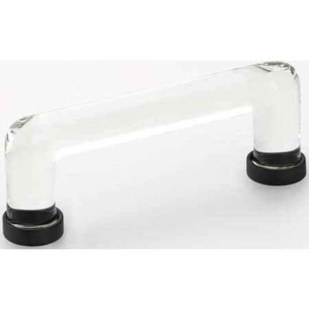Emtek Modern Glass 4 Inch Center to Center Handle Cabinet Pull Flat Black