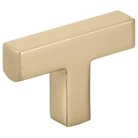 Emtek Warwick 2 Inch T-Knob from the Modern Rectangular Collection Satin Brass
