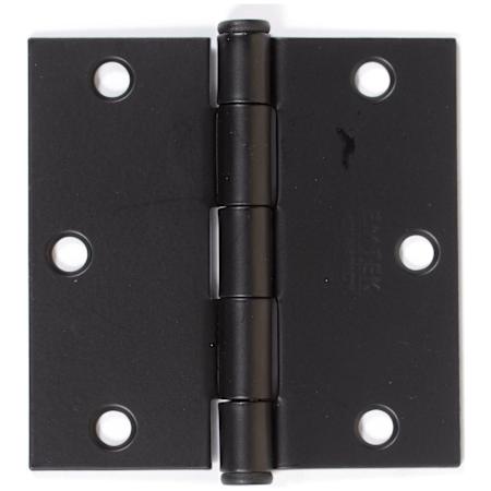 Emtek 3.5" x 3.5" Square Corner Plain Bearing Mortise Hinge - Pair Flat Black