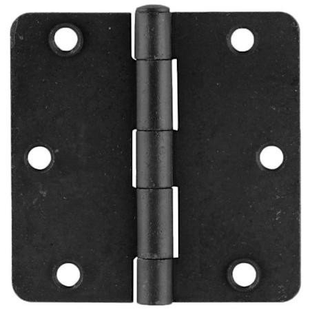 Emtek 3.5" x 3.5" Plain Bearing 1/4" Radius Corners Mortise Hinge - Pair Flat Black