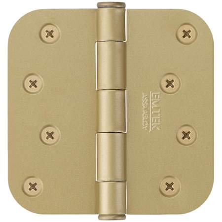 Emtek 4" x 4" Plain Bearing 5/8" Radius Corners Mortise Hinge - Pair Satin Brass