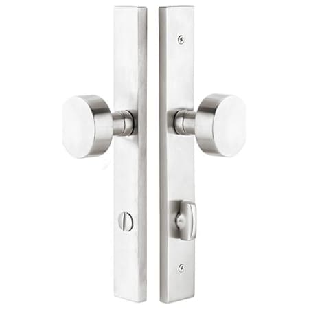Emtek 11 Inch Stretto Privacy Sideplate Entry Set from the Stainless Steel Collection Brushed Stainless Steel
