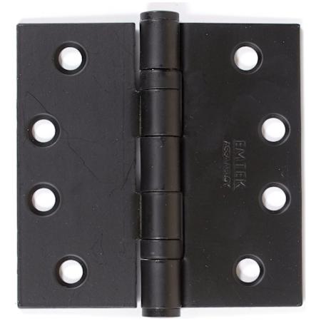 Emtek 4" x 4" Steel Heavy Duty Ball Bearing Square Corner Hinges - Pair Flat Black
