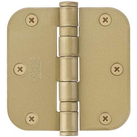Emtek 3.5" x 3.5" Ball Bearing 5/8" Radius Corners Mortise Hinge - Pair Satin Brass