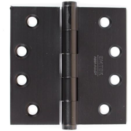 Emtek 4" x 4" Solid Brass Square Corner Plain Bearing Mortise Hinge - Pair Oil Rubbed Bronze