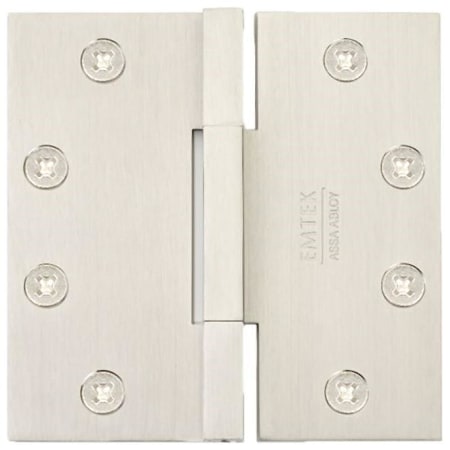 Emtek 4.5" x 4.5" Solid Brass Heavy Duty Square Corner Plain Bearing Door Hinge - Pair Satin Nickel