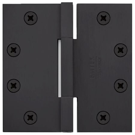Emtek 4.5" x 4.5" Solid Brass Heavy Duty Square Corner Plain Bearing Door Hinge - Pair Flat Black