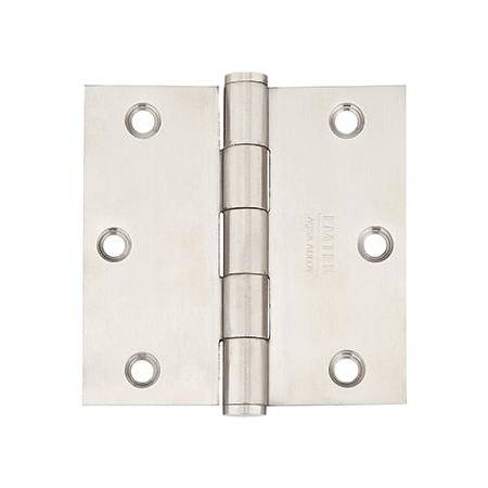 Emtek 3.5" x 3.5" Stainless Steel Residential Square Corner Plain Bearing Door Hinge - Pair Stainless Steel