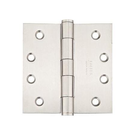 Emtek 4" x 4" Stainless Steel Residential Square Corner Plain Bearing Door Hinge - Pair Stainless Steel