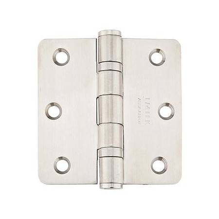 Emtek 3.5" x 3.5" Stainless Steel Heavy Duty 1/4" Radius Corner Ball Bearing Door Hinge - Pair Stainless Steel