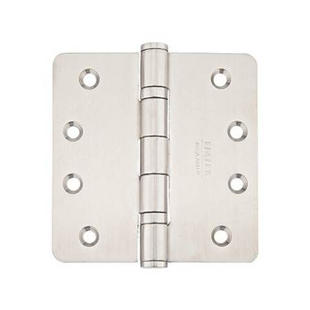 Emtek 4" x 4" Stainless Steel Heavy Duty 1/4" Radius Corner Ball Bearing Door Hinge - Pair Stainless Steel