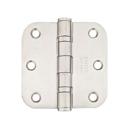 Emtek 3.5" x 3.5" Stainless Steel Heavy Duty 5/8" Radius Corner Ball Bearing Door Hinge - Pair Stainless Steel