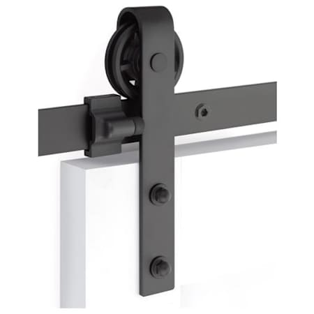 Emtek Classic 78 Inch Face Mount Barn Door Hardware Set - Includes Track, Hangers, and Matching Hardware Flat Black
