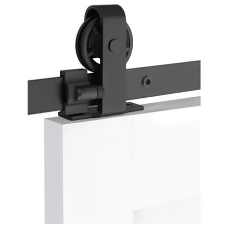 Emtek Classic 96 Inch Top Mount Double Barn Door Hardware Set - Includes Track, Hangers, and Matching Hardware Flat Black