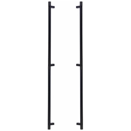 Emtek Back to Back Knurled 36 Inch Center to Center Bar Appliance Pull with Rectangular Bar Stem from the SELECT Collection - Pair Flat Black / Flat Black Stem