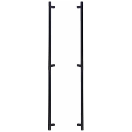 Emtek Back to Back Smooth 36 Inch Center to Center Bar Appliance Pull with Rectangular Bar Stem from the SELECT Collection - Pair Flat Black / Flat Black Stem