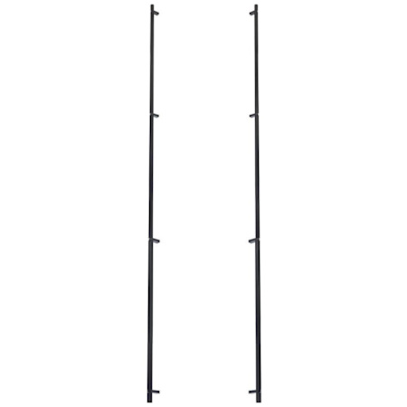 Emtek Back to Back Knurled 54 Inch Center to Center Bar Appliance Pull with Rectangular Bar Stem from the SELECT Collection - Pair Flat Black / Flat Black Stem