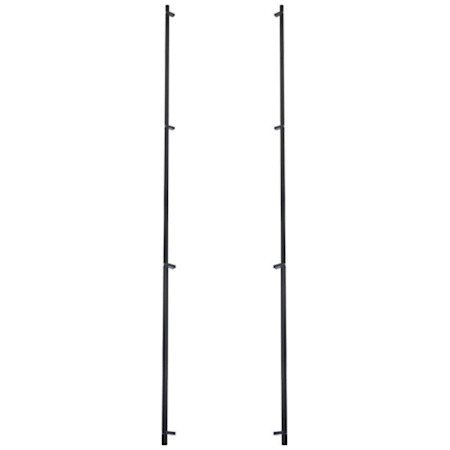 Emtek Back to Back Smooth 54 Inch Center to Center Bar Appliance Pull with Rectangular Bar Stem from the SELECT Collection - Pair Flat Black / Flat Black Stem