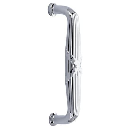 Emtek Ribbon and Reed 8 Inch Center to Center Door Pull Set from the Solid Brass Collection - Back to Back Mounting
 Polished Chrome