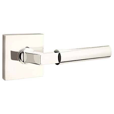 Emtek Hercules Passage Door Lever Set from the Modern Brass Collection with the Concealed Screws Polished Nickel