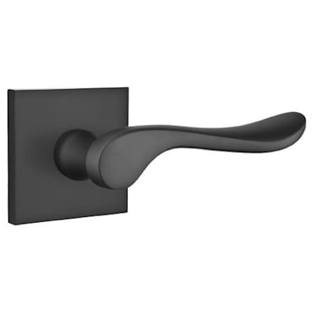 Emtek Luzern Passage Door Lever Set from the Brass Modern Collection with the Concealed Screws Flat Black