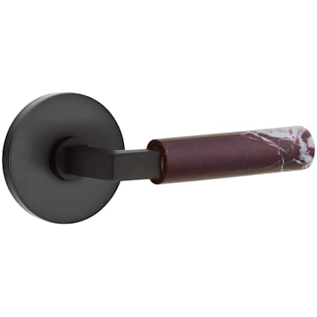 Emtek Rosso Levanto Passage Door Lever Set with Concealed Mounting from the SELECT Collection Flat Black