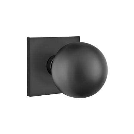 Emtek Orb Brass Modern Passage Door Knobset with the Concealed Screws Flat Black