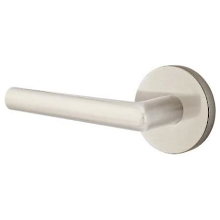 Emtek Stuttgart Privacy Door Lever Set with Disk Rose and Concealed Screws from the Brass Modern Collection Satin Nickel