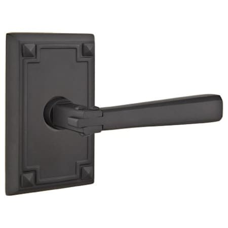 Emtek Arts and Crafts Privacy Door Leverset from the Designer Brass Collection with the Concealed Screws Flat Black