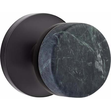 Emtek Green Marble Privacy Door Knob Set with Concealed Screws from the SELECT Collection Flat Black
