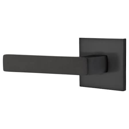 Emtek Dumont Privacy Door Lever Set with Square Rose and Concealed Screws from the Brass Modern Collection Flat Black