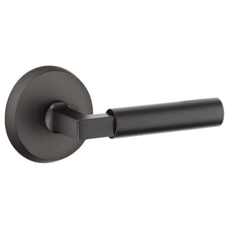 Emtek Bryce Passage Door Lever Set with Concealed Screws from the Rustic Sandcast Bronze Collection Flat Black Bronze