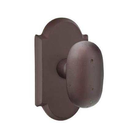 Emtek Sandcast Bronze Egg Passage Door Knobset with the Concealed Screws Deep Burgundy