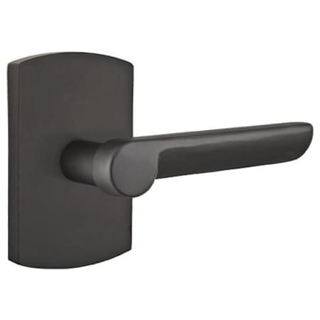 Emtek Aurora Sandcast Bronze Privacy Door Leverset with the Concealed Screws Flat Black