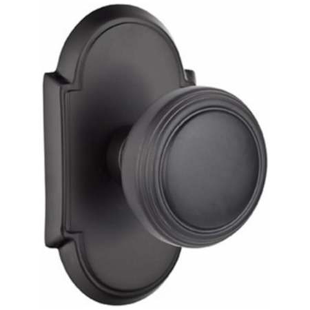 Emtek Norwich Passage Door Knob Set with Type 8 Rose and Concealed Screws from the Classic Brass Collection Flat Black