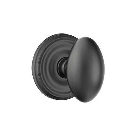 Emtek Egg Brass Modern Privacy Door Knobset with the Concealed Screws Flat Black