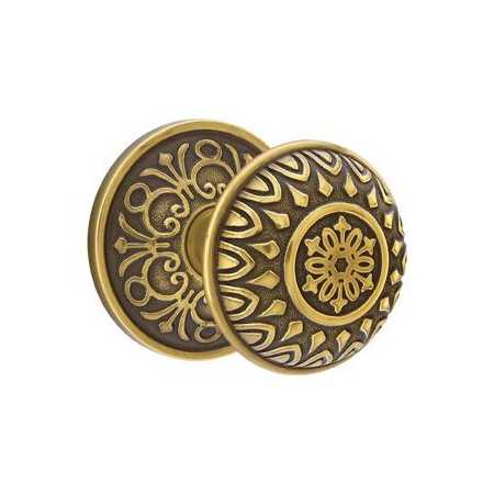 Emtek Lancaster Knob Designer Brass Privacy Door Knobset with the Concealed Screws French Antique