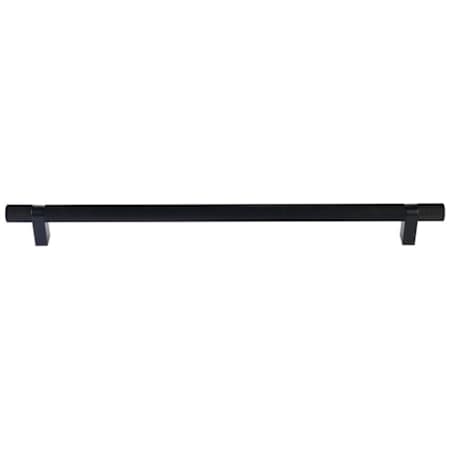 Emtek Concealed Mounting Knurled 18 Inch Center to Center Bar Appliance Pull with Rectangular Bar Stem from the SELECT Collection Flat Black / Flat Black Stem