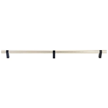 Emtek Concealed Mounting Knurled 24 Inch Polished Nickel Center to Center Bar Appliance Pull with Rectangular Bar Stem and Choice of Stem Finish from the SELECT Collection Polished Nickel / Flat Black Stem