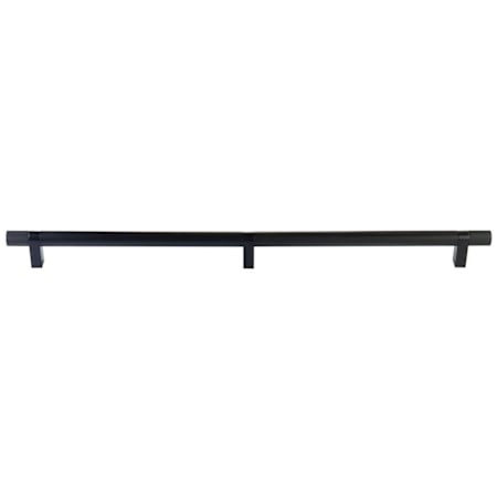 Emtek Concealed Mounting Knurled 24 Inch Center to Center Bar Appliance Pull with Rectangular Bar Stem from the SELECT Collection Flat Black / Flat Black Stem