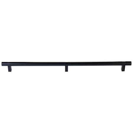 Emtek Concealed Mounting Smooth 24 Inch Center to Center Bar Appliance Pull with Rectangular Bar Stem from the SELECT Collection Flat Black / Flat Black Stem