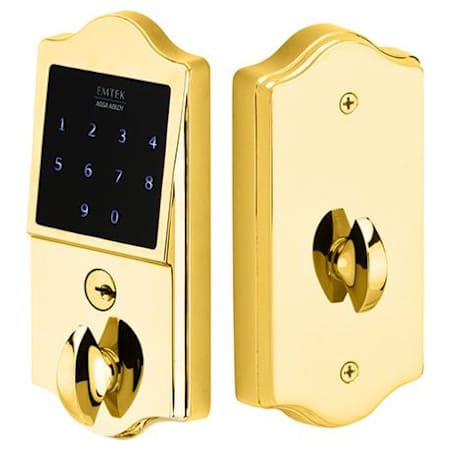 Emtek EMTouch Electronic Touchscreen Keypad Deadbolt from the Classic Brass Collection Lifetime Polished Brass