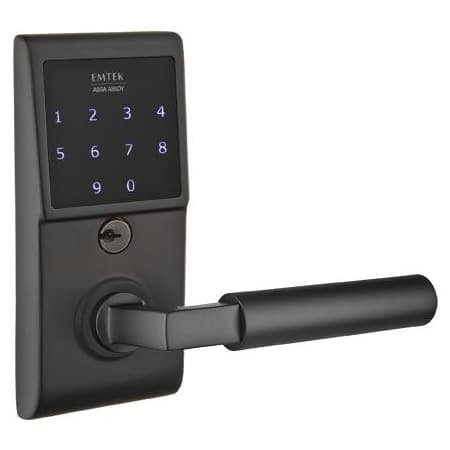 Emtek EMTouch Electronic Keypad Leverset with Storeroom / Gate Function from the Brass Modern Collection Flat Black