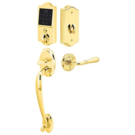 Emtek EMTouch Electronic Touchscreen Keypad Handleset from the Classic Brass Collection Lifetime Polished Brass