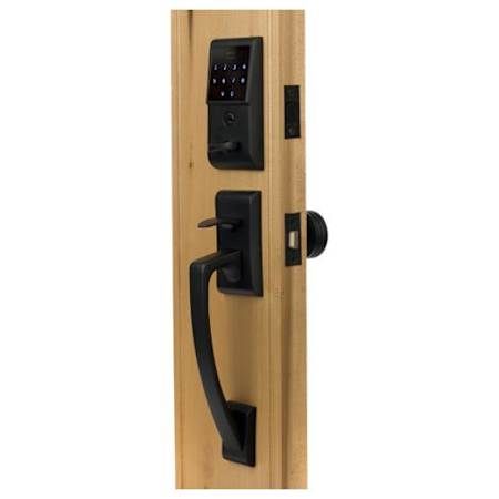 Emtek EMTouch Electronic Keypad Handleset from the Brass Modern Collection Flat Black